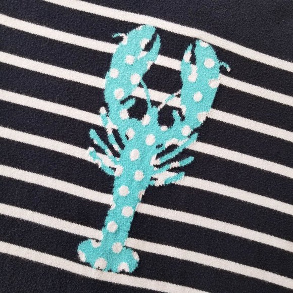 Crown & Ivy Sweater Navy White Turquoise Lobster Size Petite Small - Picture 4 of 8